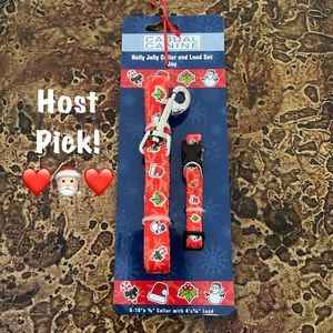 Cute Christmas Dog Collar 14-20” & 6’ Lead Set.